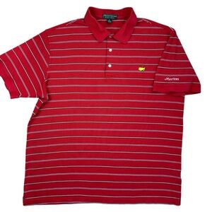 The Masters Golf Major Championship Augusta Men’s Red Striped Polo Shirt XL